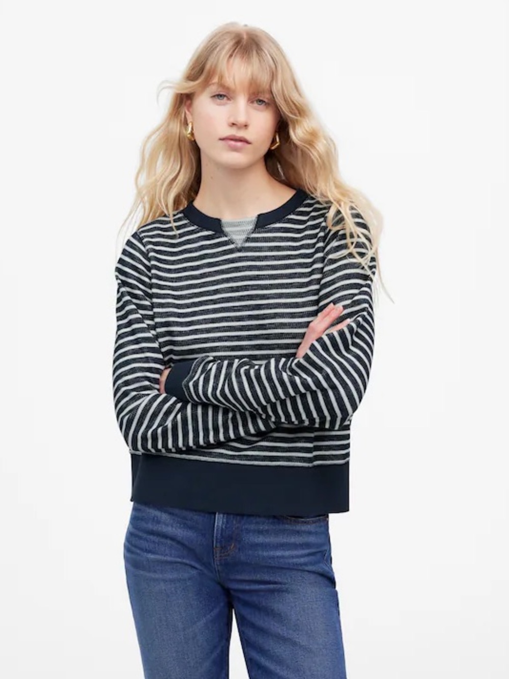 Madewell Relaxed Long-Sleeve Crewneck Tee in Stripe